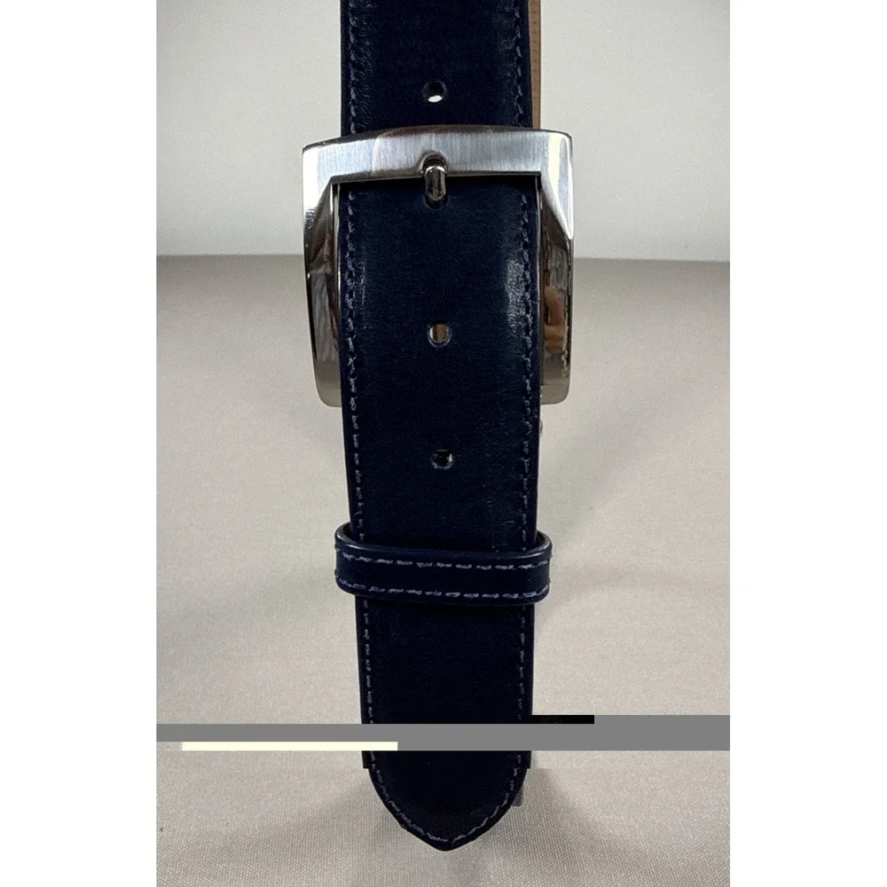 Links & Kings Belt Men's 36 Navy Blue Italian Leather Golf Made USA 1.5